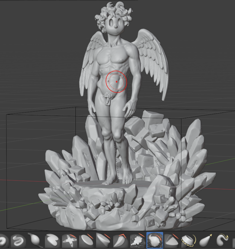 Statua di angelo in PLA effetto marmo su base a cristalli in PETG traslucido