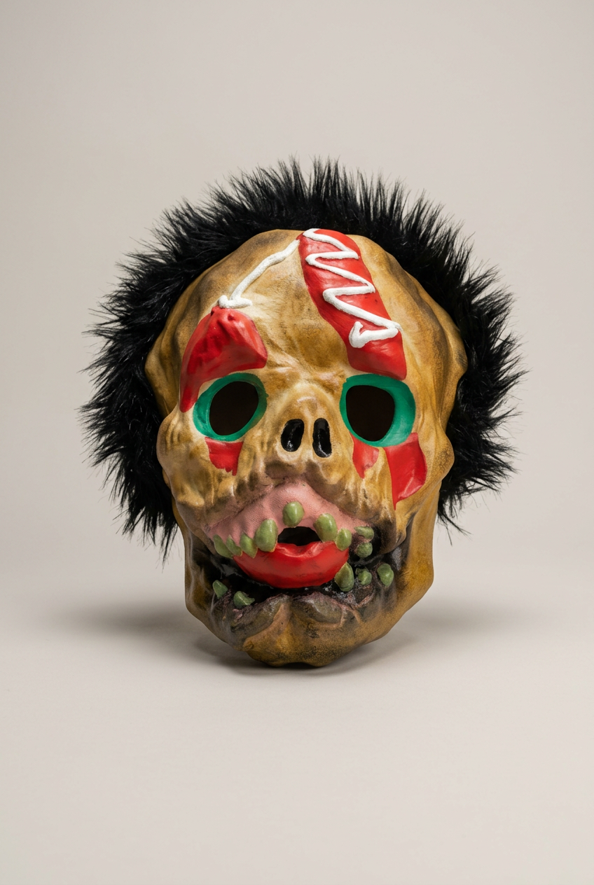 Modello 3D di una maschera in scultura digitale, prima della stampa